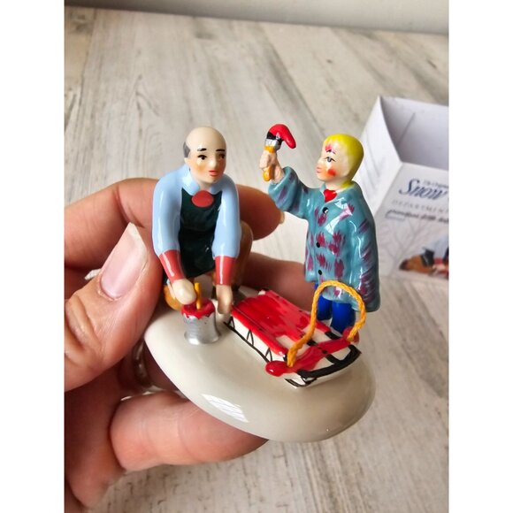 Dept 56 Grandpa's Little helper 4025327 Snow village sled people accessory Xmas - Picture 4 of 8